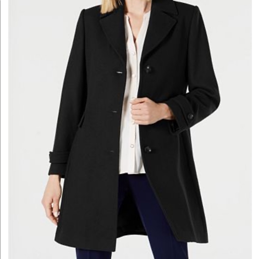 NWT Vince Camuto Long Black Trench Coat Medium